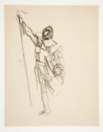 Studie for Crusaders Sighting Jerusalem (oljemaleri) av Edwin Austin Abbey