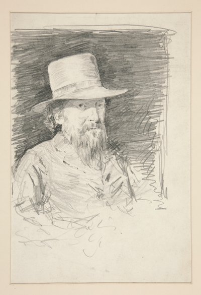 Studie for General Meade: skisse for veggmaleri for delstatsbygningen i Harrisburg, Pennsylvania, 1902-1911 (fullført av John Singer Sargent) av Edwin Austin Abbey
