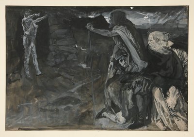 Studie for Kong Lear (?) av Edwin Austin Abbey