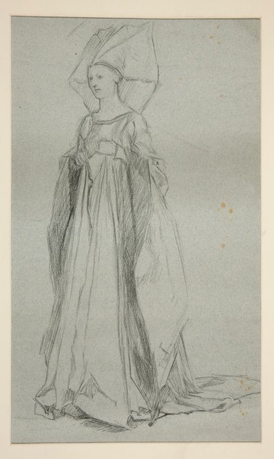 Studie for Lady Anne, for kong Richard III (?) av Edwin Austin Abbey