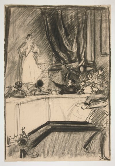 Studie for Petruchio og Katharina av Edwin Austin Abbey