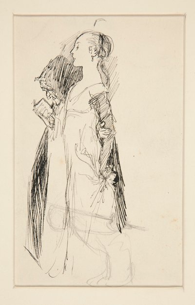 Studie for The Education of Isabella (oljemaleri) av Edwin Austin Abbey