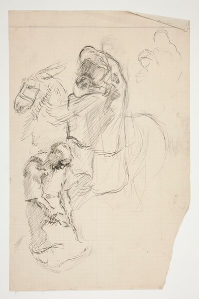 Studie for The Quest of the Holy Grail (serie med femten malerier for Boston Public Library, fullført i 1901) av Edwin Austin Abbey
