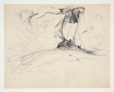 Studie for The Quest of the Holy Grail (serie med femten malerier for Boston Public Library, fullført i 1901) av Edwin Austin Abbey