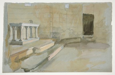 Studie for The Quest of the Holy Grail (serie med femten malerier for Boston Public Library, fullført i 1901) av Edwin Austin Abbey