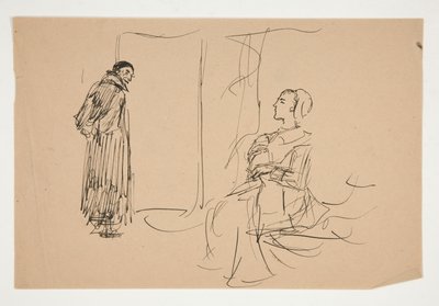 Studie for The Scarlet Letter (oljemaleri) av Edwin Austin Abbey