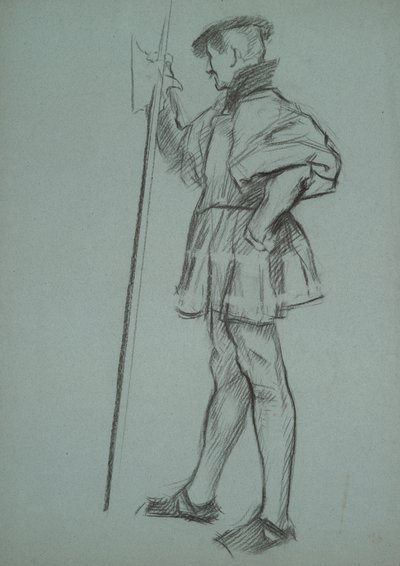 Studie for The Trial of Queen Catherine av Edwin Austin Abbey