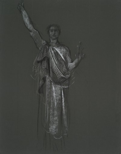 Studie for allegorisk kunstfigur, rondel i rotunden til Pennsylvania State Capitol Building, Harrisburg, 1902-1911 av Edwin Austin Abbey