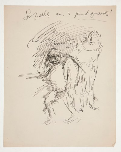 Studer for et uidentifisert Shakespeare-skuespill, muligens Falstaff av Edwin Austin Abbey