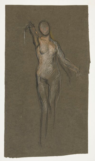 Studie for sentral figur i av Edwin Austin Abbey