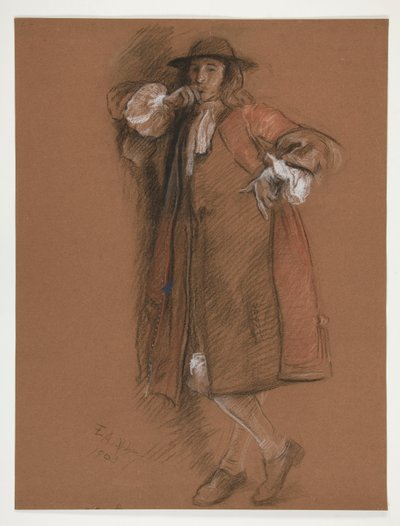 Studer for figur til venstre inn av Edwin Austin Abbey