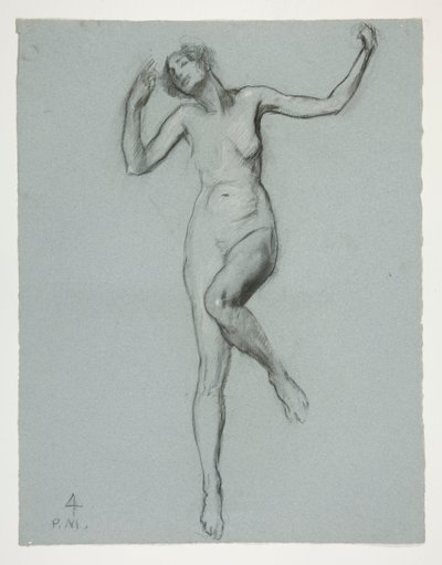 Studie for figur på 16:00 in av Edwin Austin Abbey