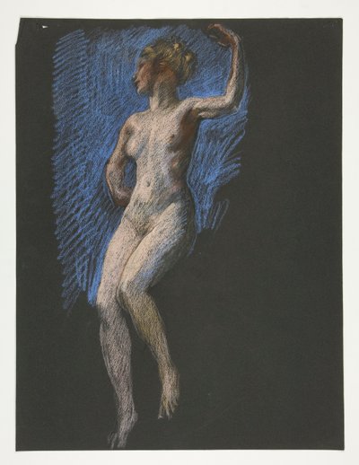 Studie for figur på 16:00 in av Edwin Austin Abbey