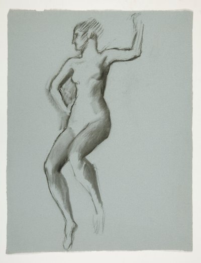 Studie for figur på 16:00 in av Edwin Austin Abbey