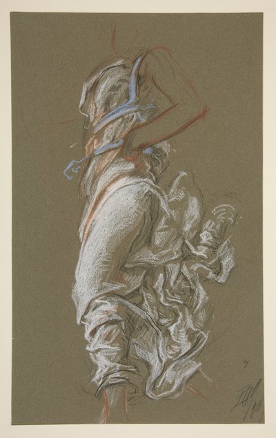 Studer for figur av 7 am in av Edwin Austin Abbey