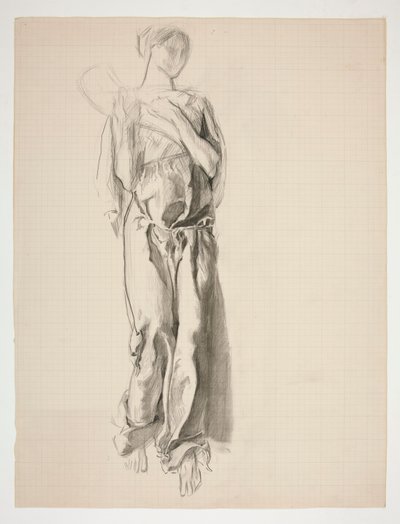 Studie for figur av overflod i veggmaleriet, Science Revealing the Treasures of the Earth, ved State Capitol-bygningen i Harrisburg, Pennsylvania av Edwin Austin Abbey