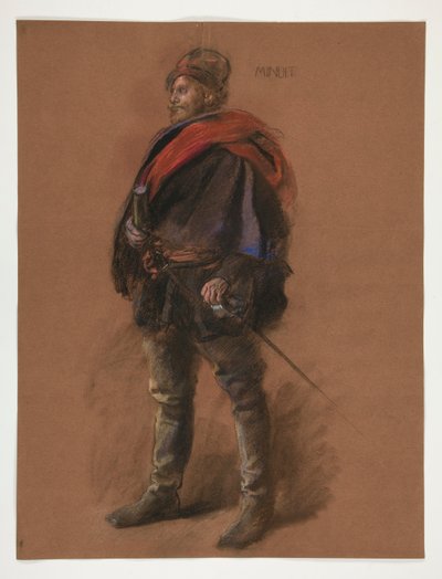 Studie for skikkelse av kaptein Peter Minuit i av Edwin Austin Abbey