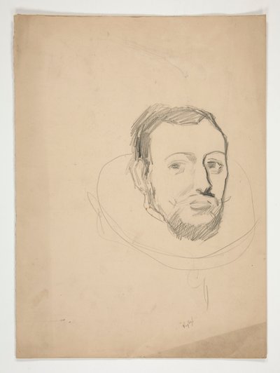 Studie for leder av en mann: skisse for veggmaleri for delstatsbygningen i Harrisburg, Pennsylvania, 1902-1911 (fullført av John Singer Sargent) av Edwin Austin Abbey