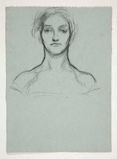 Studie for pastell (.2228): Portrett av en ung kvinne av Edwin Austin Abbey