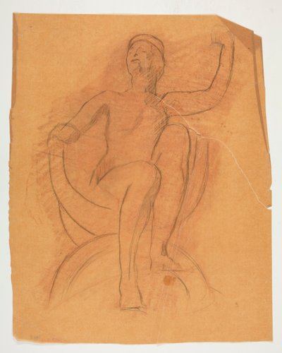 Studie for Genius of State-figuren i av Edwin Austin Abbey