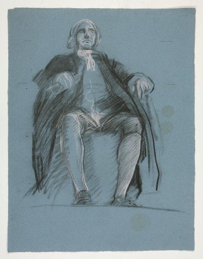 Studie for figuren til general John Peter Gabriel Muhlenberg, i av Edwin Austin Abbey