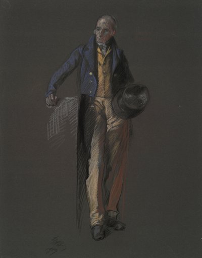 Studie for figuren til Stephan Girard, i av Edwin Austin Abbey