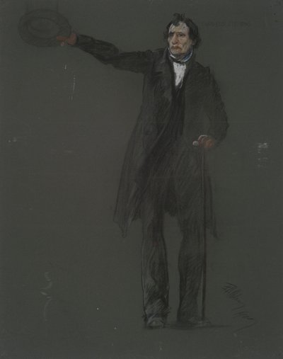 Studie for figuren til Thaddeus Stevens, i av Edwin Austin Abbey