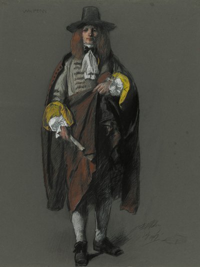Studer for figuren til William Penn i av Edwin Austin Abbey