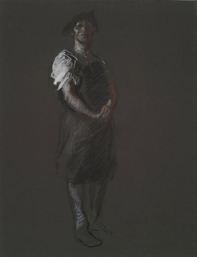 Studie for figuren til en arbeider, i av Edwin Austin Abbey