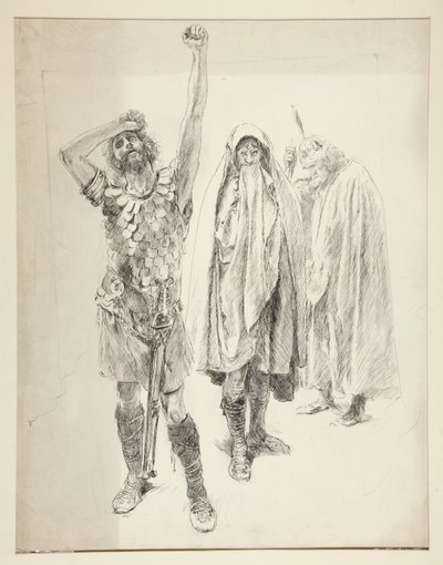 Studie for uidentifisert Shakespeare-skuespill av Edwin Austin Abbey