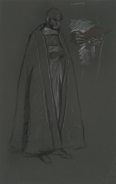 Studie av biskop for kroning av Edward VII av Edwin Austin Abbey