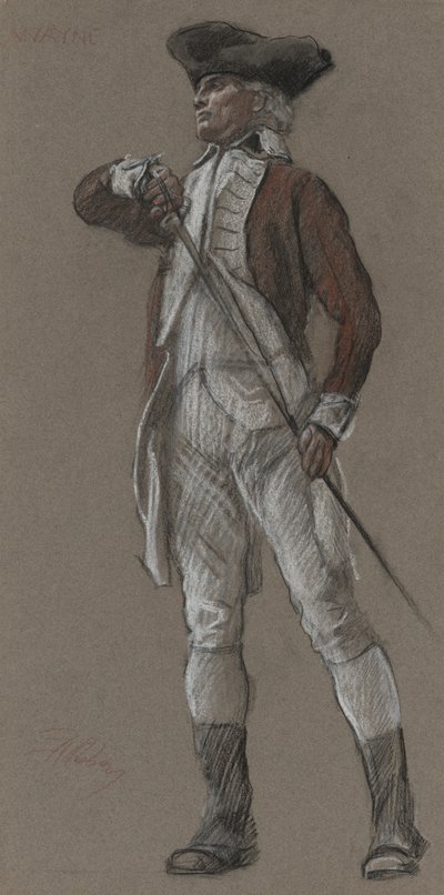 Studie av general Wayne, for veggmaleri ved statshovedbygningen (Apotheosis of Pennsylvania) i Harrisburg, Pennsylvania, 1902-1911 (fullført av John Singer Sargent) av Edwin Austin Abbey