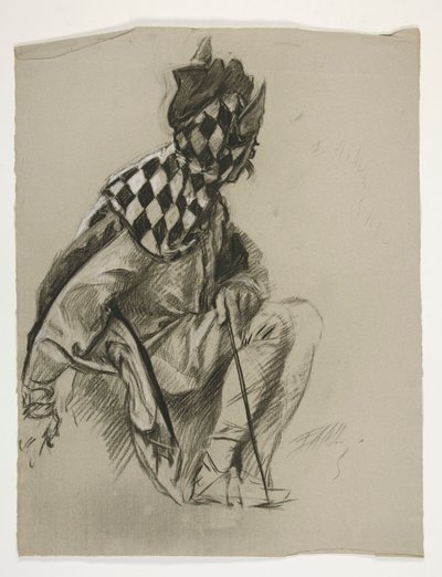 Studie av Jester (ubrukt), for Quest of the Holy Grail (en serie på femten malerier for Boston Public Library, fullført i 1901) av Edwin Austin Abbey