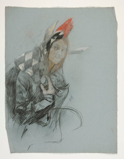 Studie av Jester (ubrukt), for Quest of the Holy Grail (en serie på femten malerier for Boston Public Library, fullført i 1901) av Edwin Austin Abbey