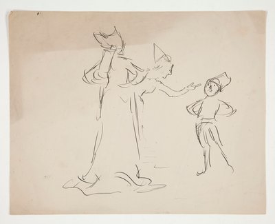 Studie av to figurer, fra kjærlighet av Edwin Austin Abbey