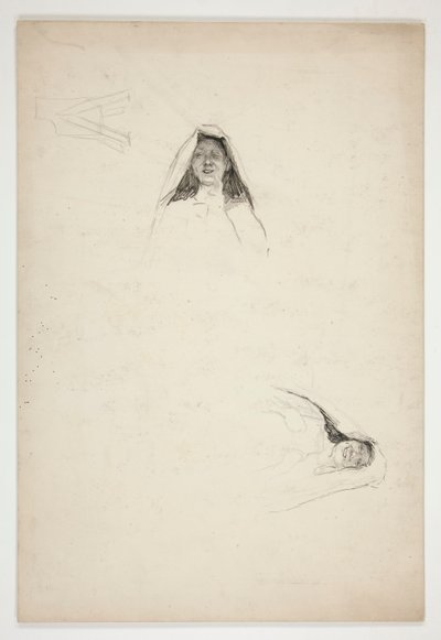 Studie av Two Heads, Jaquenetta, fra Love av Edwin Austin Abbey