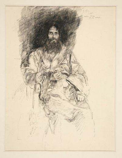 Studie av en skjeggete mann (Shakespeare) av Edwin Austin Abbey