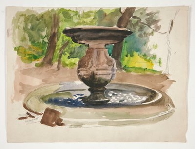 Studie av en fontene av Edwin Austin Abbey