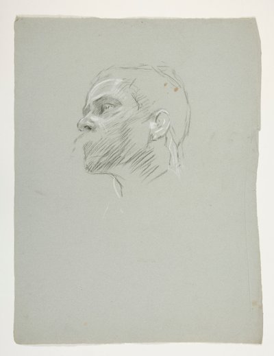 Studie av et hode, for kong Arthur av Edwin Austin Abbey