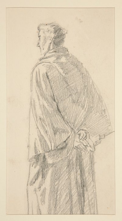 Studie av en mann i kappe av Edwin Austin Abbey