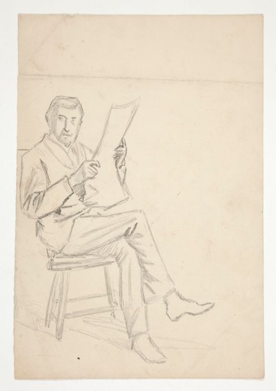Studie av en mann som leser av Edwin Austin Abbey