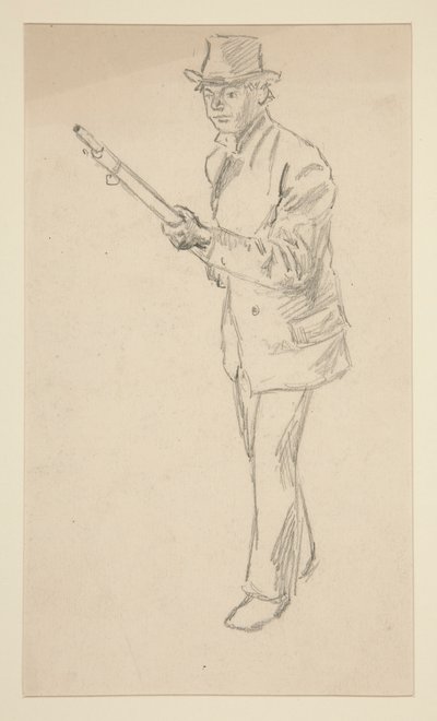 Studie av en mann med hagle av Edwin Austin Abbey