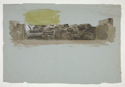 Studie av en steinmur av Edwin Austin Abbey