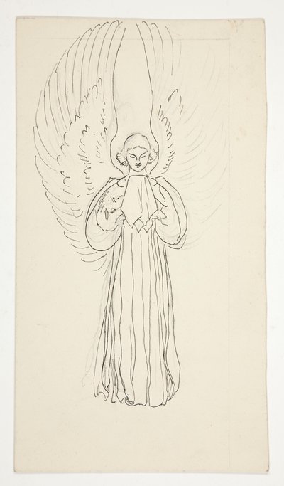 Study of an Angel, for The Quest of the Holy Grail (serie med femten malerier for Boston Public Library, fullført i 1901) av Edwin Austin Abbey