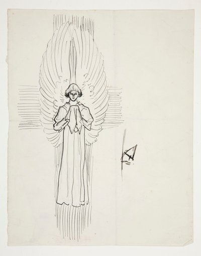 Study of an Angel, for The Quest of the Holy Grail (serie med femten malerier for Boston Public Library, fullført i 1901) av Edwin Austin Abbey