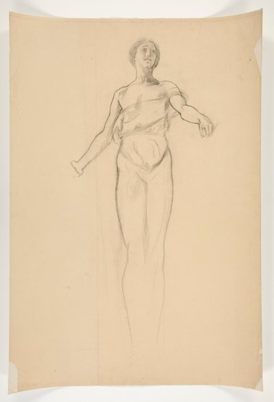 Studie av en allegorisk kvinneskikkelse for veggmaleri ved delstatsbygningen i Harrisburg, Pennsylvania, 1902-1911 (fullført av John Singer Sargent) av Edwin Austin Abbey