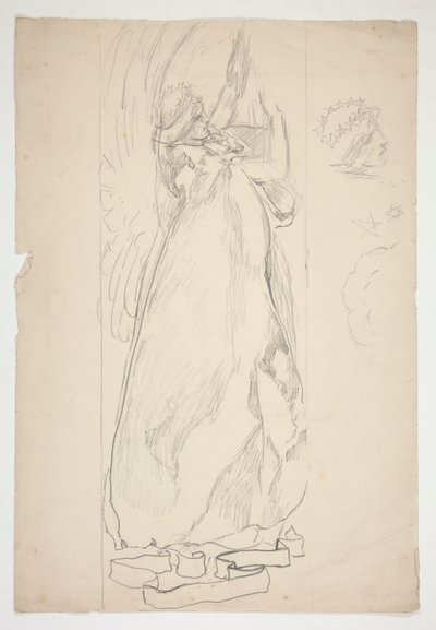 Studie av en engel (for glassmalerier? for et tak?) av Edwin Austin Abbey