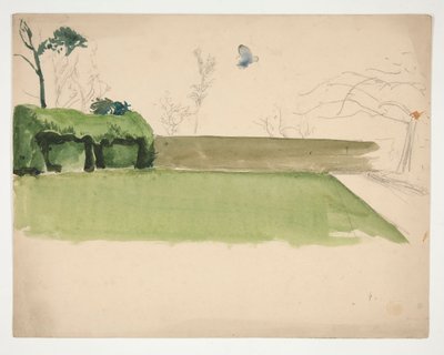 Studie av en lukket plen og hage av Edwin Austin Abbey