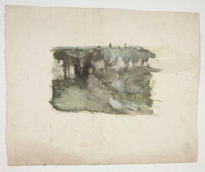 Studie av gåsejenta. av Edwin Austin Abbey