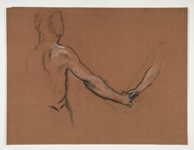 Studie av to figurer som håndhilser i av Edwin Austin Abbey